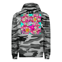 Slate Camo hairstylist coffee cups and daisy with leopard seamless pattern bbs Premium Hoodie - BundleAndBundleShop