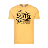 Vintage Mustard Raised On Country Country Life Country Music Lover Vintage Tee - tuanDangUi