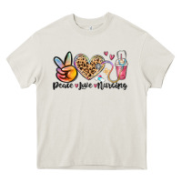 Cream peace love nursing Heavy Core Tee - MaliasSmallBusiness