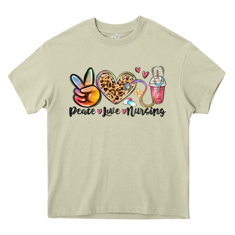 Peace Love Nursing Heavy Core Tee by MaliasSmallBusiness | Teevron