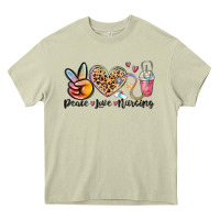 Mossy peace love nursing Heavy Core Tee - MaliasSmallBusiness