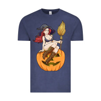 Vintage Denim sexy witch halloween costume blackcraft pumpkin wi Vintage Tee - tuanDangUi