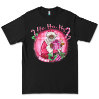 Black ho ho ho pink black santa christmas Premium Tee - MaliasSmallBusiness