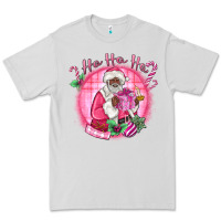 Dove Grey ho ho ho pink black santa christmas Premium Tee - MaliasSmallBusiness