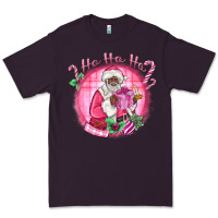 Ho Ho Ho Pink Black Santa Christmas Premium Tee | Teevron