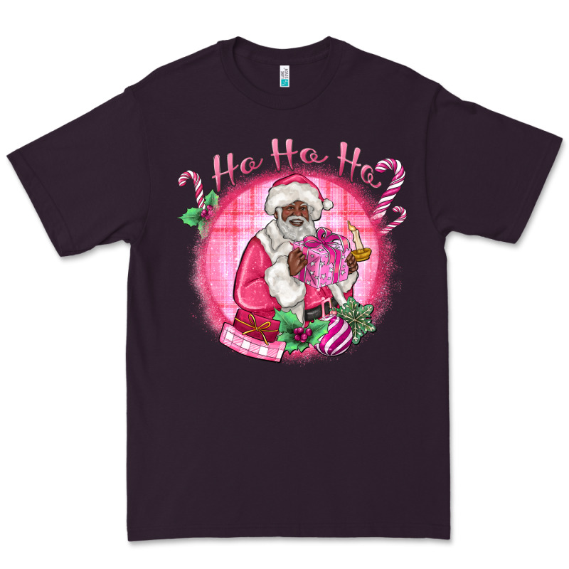 Ho Ho Ho Pink Black Santa Christmas Premium Tee by MaliasSmallBusiness | Teevron