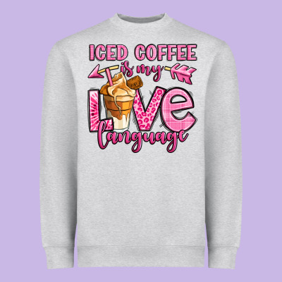 Iced Coffee Is My Love Language Heavyweight Sweatshirt Designed By Oliviacreatesart