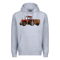 Heather Grey farm tractor Premium Hoodie - RanaPortraitStore