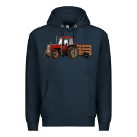 Navy farm tractor Premium Hoodie - RanaPortraitStore
