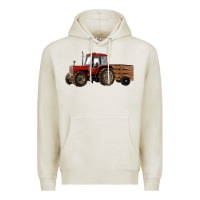 Oatmeal Heather farm tractor Premium Hoodie - RanaPortraitStore