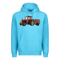 Ocean Blue farm tractor Premium Hoodie - RanaPortraitStore