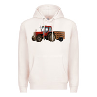 Pale Pink farm tractor Premium Hoodie - RanaPortraitStore