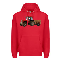Red farm tractor Premium Hoodie - RanaPortraitStore