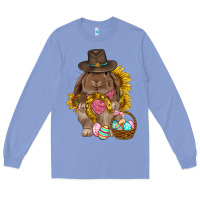 Colony Blue Western Rabbit with sunflowers Easter Day Long Sleeve Tee - HowdyJamesFarm