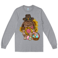 Heather Grey Western Rabbit with sunflowers Easter Day Long Sleeve Tee - HowdyJamesFarm