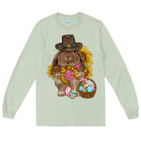 Matcha Western Rabbit with sunflowers Easter Day Long Sleeve Tee - HowdyJamesFarm