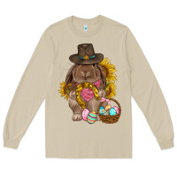 Mushroom Western Rabbit with sunflowers Easter Day Long Sleeve Tee - HowdyJamesFarm