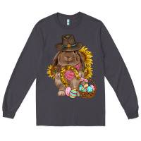 Smoke Western Rabbit with sunflowers Easter Day Long Sleeve Tee - HowdyJamesFarm