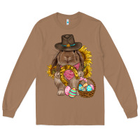 Toasted Coconut Western Rabbit with sunflowers Easter Day Long Sleeve Tee - HowdyJamesFarm