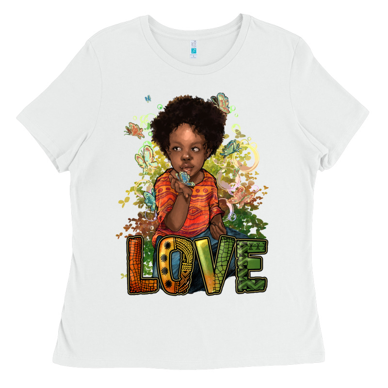 Black Afro Boy Love Ladies Tee by NancyCooperArtShop | Teevron