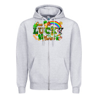 Heather Grey one lucky nurse Zipper Hoodie - FaDigitalArtStudio
