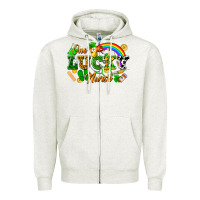 Oatmeal Heather one lucky nurse Zipper Hoodie - FaDigitalArtStudio