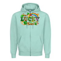 Seafoam one lucky nurse Zipper Hoodie - FaDigitalArtStudio