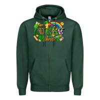 Sports Green one lucky nurse Zipper Hoodie - FaDigitalArtStudio