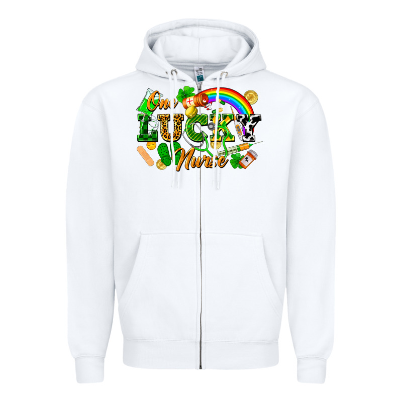 One Lucky Nurse Zipper Hoodie by FaDigitalArtStudio | Teevron