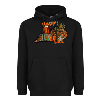 Black happy fall Heavyweight Hoodie - CowhideDigitalArt