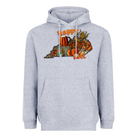 Heather Grey happy fall Heavyweight Hoodie - CowhideDigitalArt