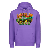 Purple Loads of luck with tractor St. Patricks Day Premium Hoodie - FaDigitalArtStudio