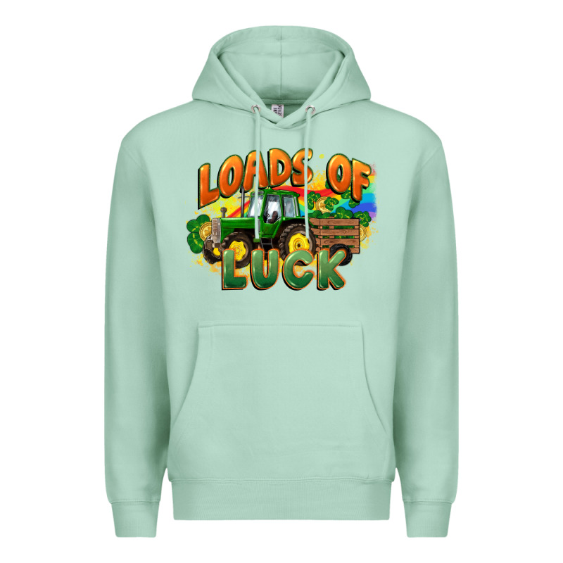 Loads Of Luck With Tractor St. Patricks Day Premium Hoodie by FaDigitalArtStudio | Teevron