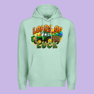 Loads Of Luck With Tractor St. Patricks Day Premium Hoodie Designed By Fadigitalartstudio