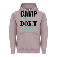 Camp Hair Don't Care Black Vintage Hoodie | Teevron