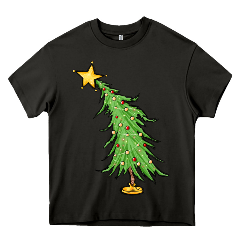 Trendy Christmas Tree Heavy Core Tee by MaliasSmallBusiness | Teevron