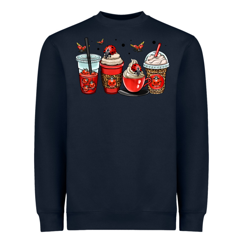 Ladybug Coffee Cups Heavyweight Sweatshirt by OliviaCreatesArt | Teevron