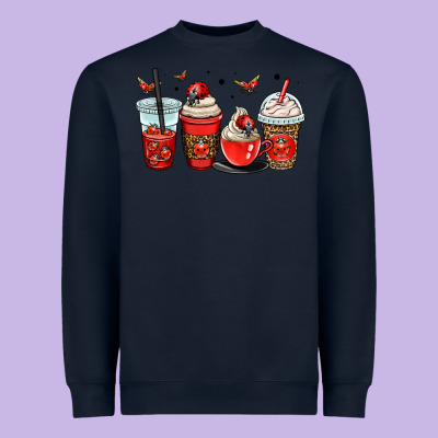 Ladybug Coffee Cups Heavyweight Sweatshirt Designed By Oliviacreatesart