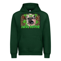 Forest Green lucky heifer with glasses st patricks Urban Hoodie - Artiststas
