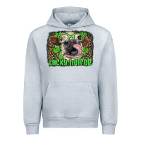 Heather Grey lucky heifer with glasses st patricks Urban Hoodie - Artiststas