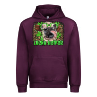 Mauve Wine lucky heifer with glasses st patricks Urban Hoodie - Artiststas