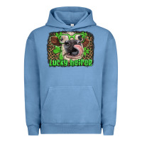 Pigment Pebble Blue lucky heifer with glasses st patricks Urban Hoodie - Artiststas