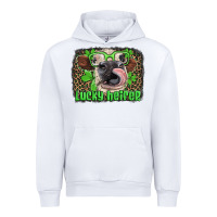 Lucky Heifer With Glasses St Patricks Urban Hoodie | Teevron