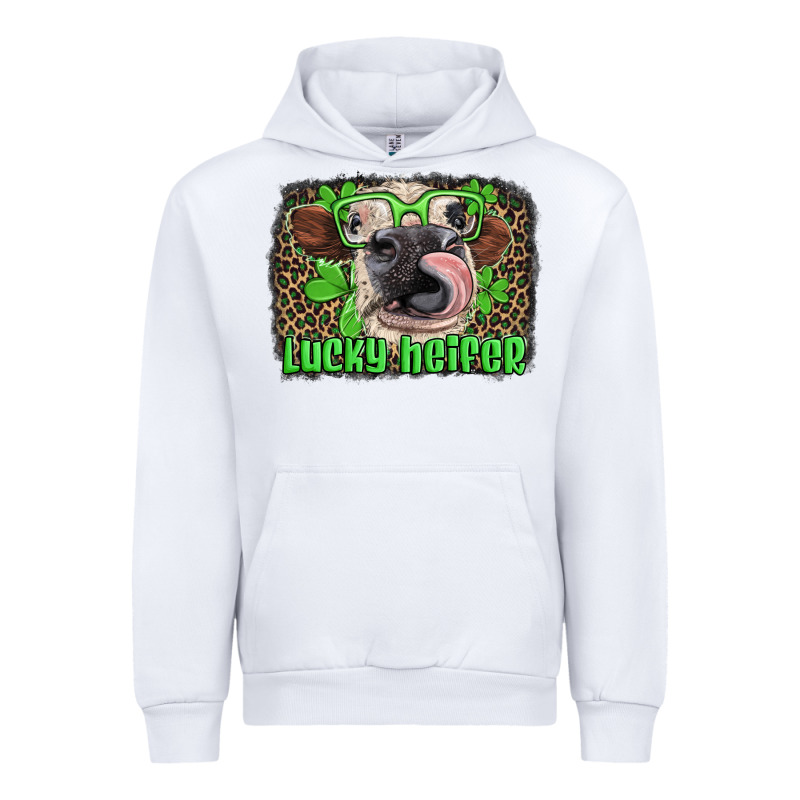 Lucky Heifer With Glasses St Patricks Urban Hoodie by Artiststas | Teevron