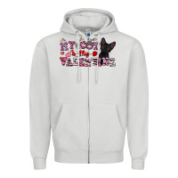 Dove Grey my cat is my valentine Zipper Hoodie - FaDigitalArtStudio