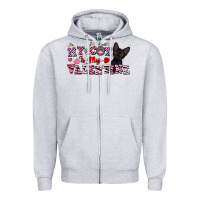 Heather Grey my cat is my valentine Zipper Hoodie - FaDigitalArtStudio