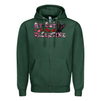 Sports Green my cat is my valentine Zipper Hoodie - FaDigitalArtStudio