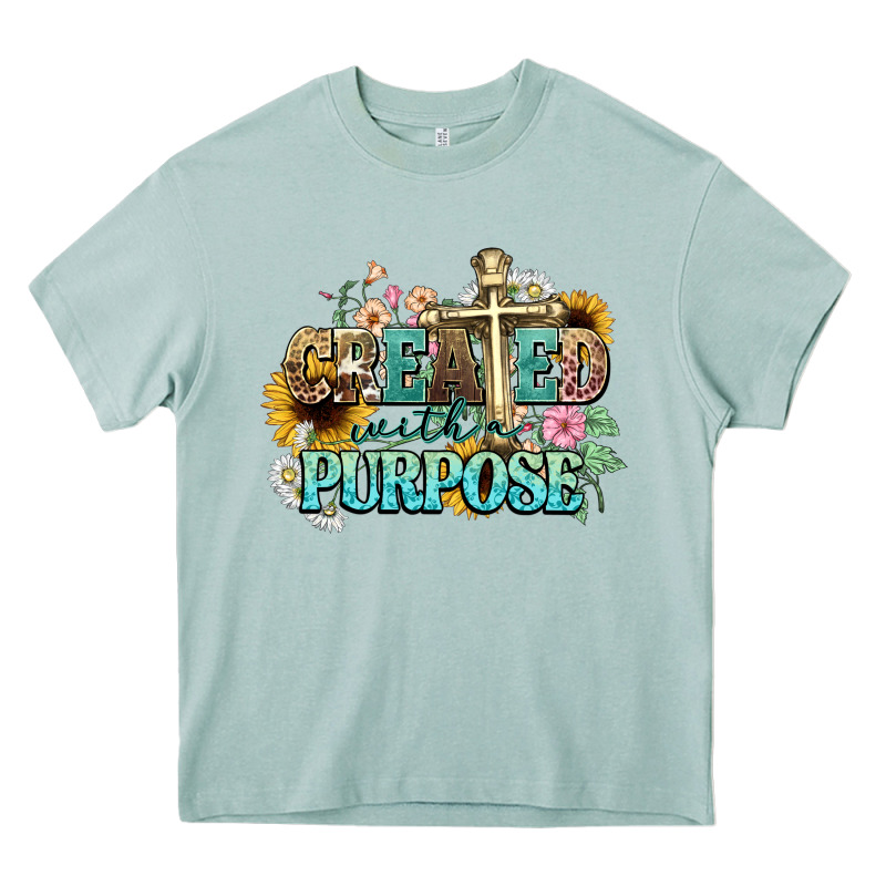 Created With A Purpose Heavy Core Tee by NancyCooperArtShop | Teevron