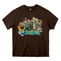Chocolate Brown created with a purpose Heavy Core Tee - NancyCooperArtShop