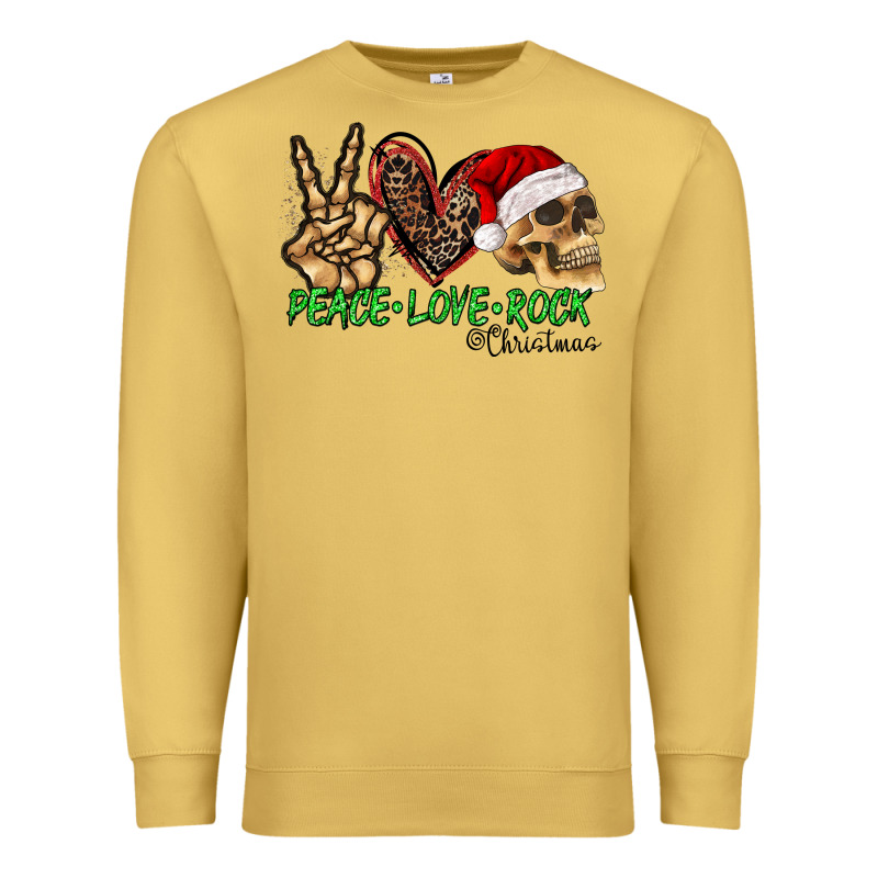 Peace Love Rock Christmas Premium Sweatshirt by CowhideDigitalArt | Teevron